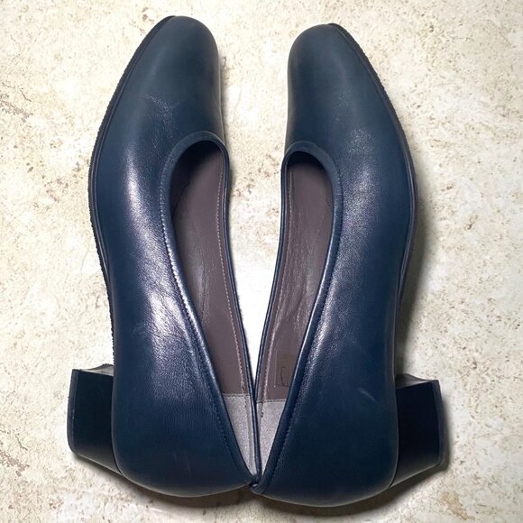 Womens Navy Leather Pumps By SAS Comfort Shoes Career Work Office - Picture 6 of 9
